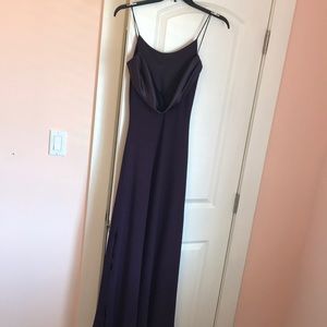 Wine cowl back gown